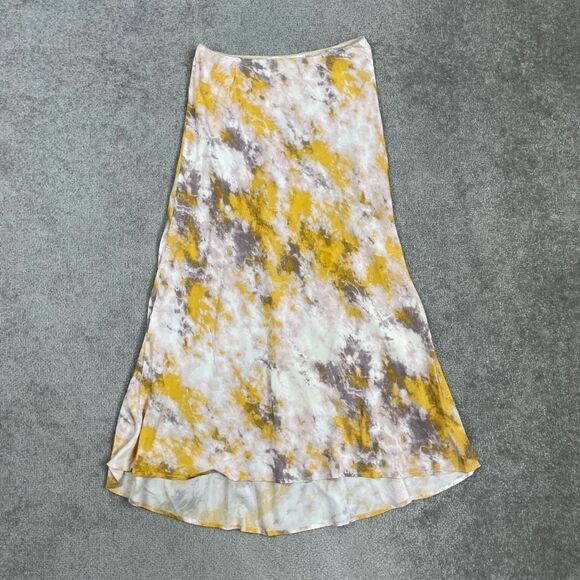 NWOT ASTR The Label NAVA Tie Dye Lemon Pink Midi Skirt Women’s Small - Picture 1 of 5